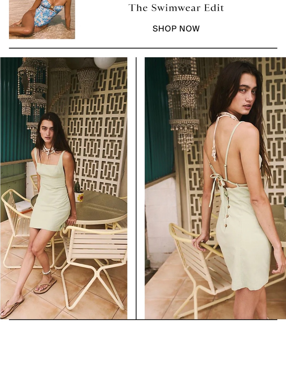 Free People NWOT Little Loca Mini Dress in Pale Green